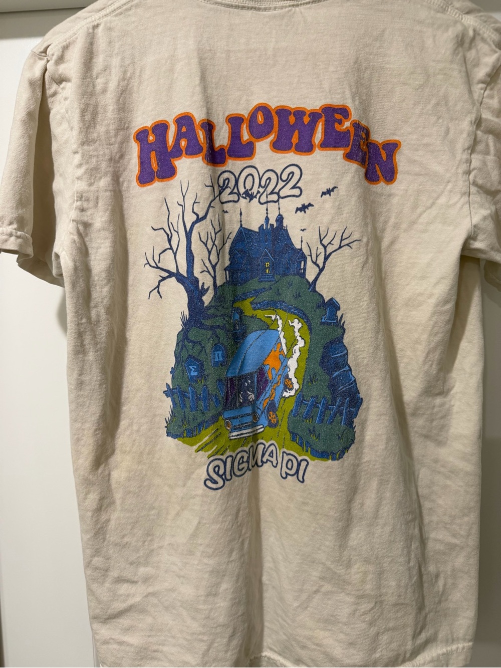 Comfort Colors Beige Mens Fraternity Halloween 2022 Tee
